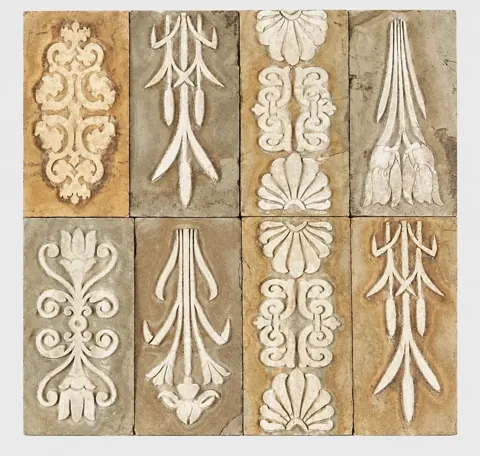 Vertical Leaf and Floral Stone Border Set — OS-SM-148