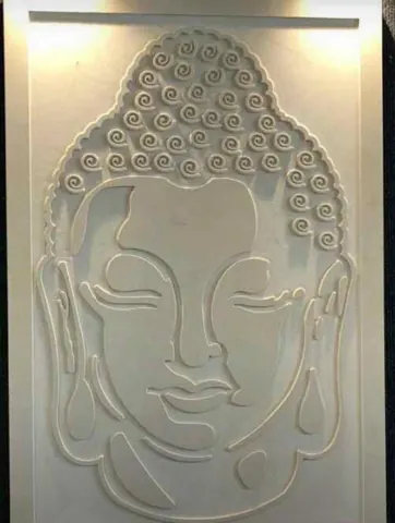 Serene Buddha Face Stone Relief — OS-SM-031