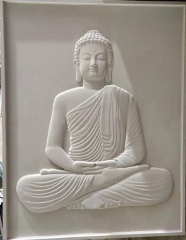 Seated Meditation Buddha Stone Panel — OS-SM-077