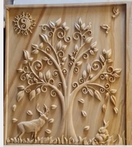 Ornamental Tree with Deer and Om Mural — OS-SM-120