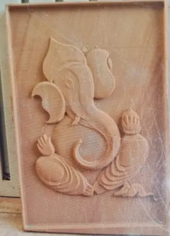 Sculptural Seated Ganesha Stone Relief — OS-SM-023
