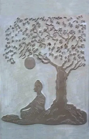 Meditation Beneath the Tree Stone Mural — OS-SM-002