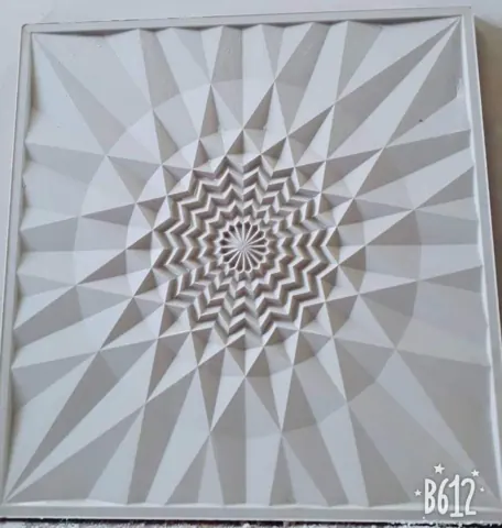 Radiating Faceted Star Stone Panel — OS-SM-048