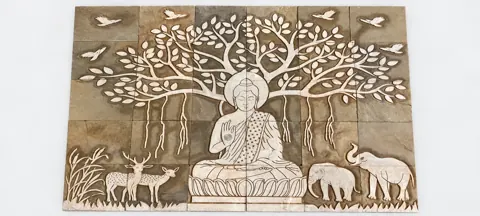 Buddha beneath Bodhi Tree with Woodland Animals — OS-SM-150