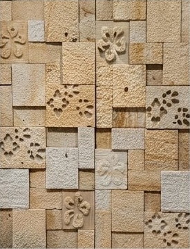 Sand Floral Relief Mosaic Natural Stone Wall Cladding — OS-NWC-125