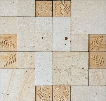 Ivory Botanical Accent Mosaic Natural Stone Wall Cladding — OS-NWC-134