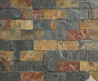 Multicolour Slate Block Natural Stone Wall Cladding — OS-NWC-147