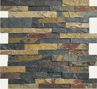 Multicolour Fine Strip Ledge Natural Stone Wall Cladding — OS-NWC-158