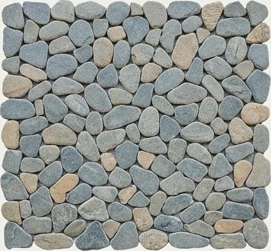 Grey Rounded Pebble Mosaic Natural Stone Wall Cladding — OS-NWC-161