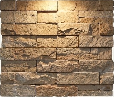 Warm Brown Rough Block Natural Stone Wall Cladding — OS-NWC-162