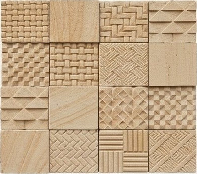 Sand Multi Pattern Square Mosaic Natural Stone Wall Cladding — OS-NWC-163
