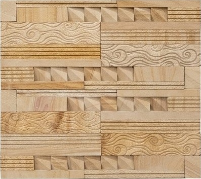 Sand Scroll and Faceted Bands Natural Stone Wall Cladding — OS-NWC-168