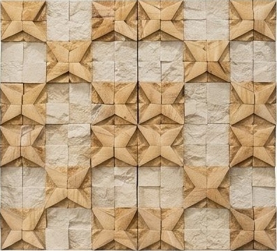 Sand Star and Ivory Texture Mosaic Natural Stone Wall Cladding — OS-NWC-169