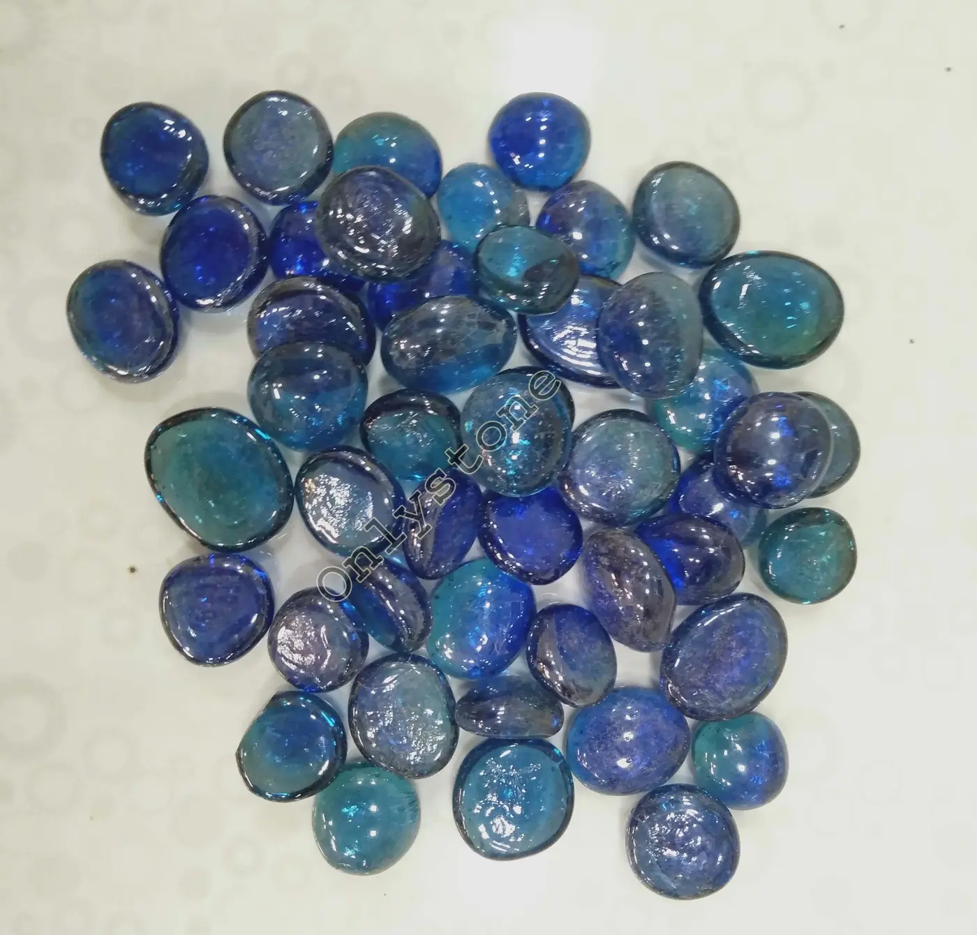 Blue Glass Pebbles — OS-PB-018 Coloured & Glass Pebbles