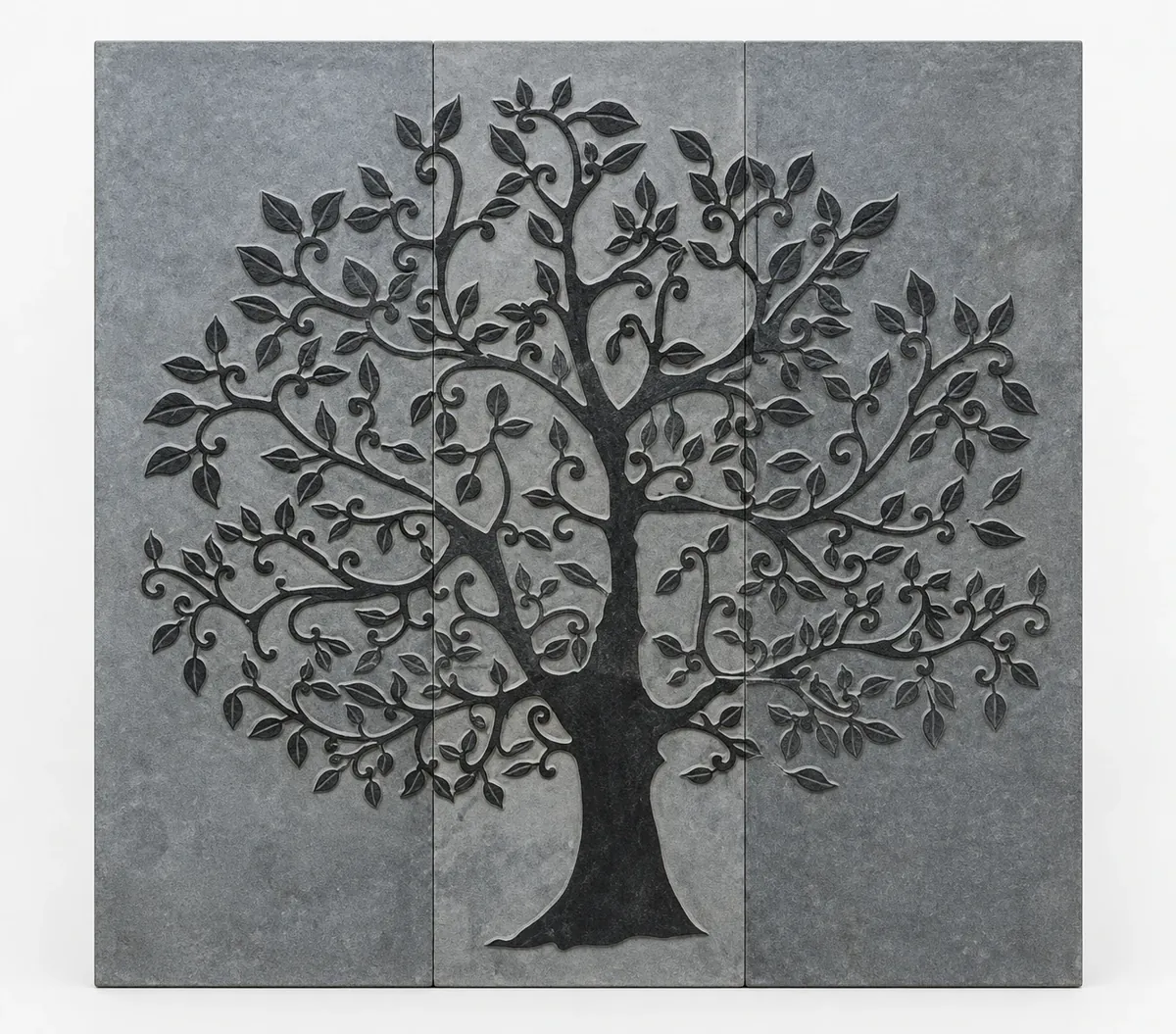 Charcoal Tree of Life Stone Mural — OS-SM-127 Carved Murals