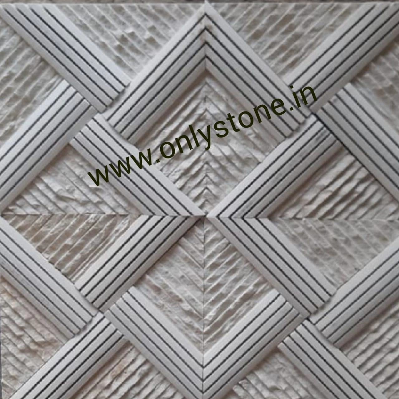 Crossed Diamond Textured Stone Relief — OS-SM-034 Relief Panels