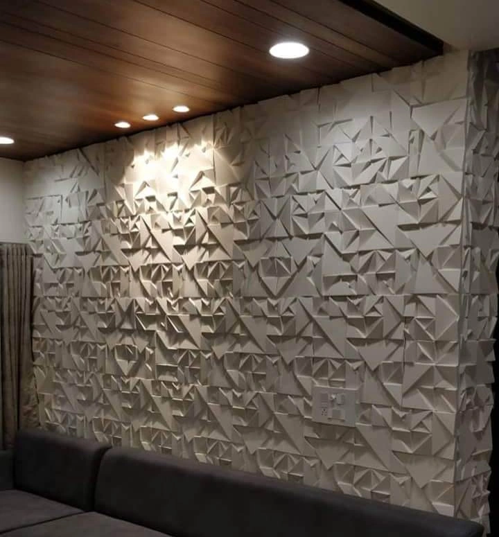Faceted Triangle Stone Feature Wall — OS-SM-035, view 2