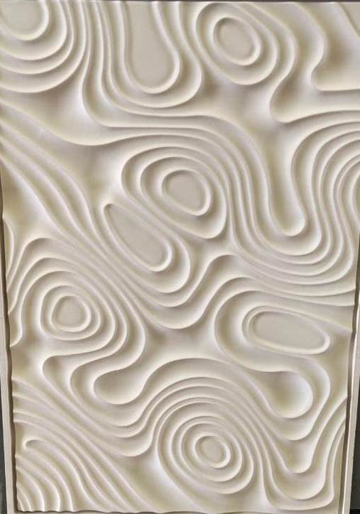 Flowing Contours Abstract Stone Panel — OS-SM-014 Relief Panels