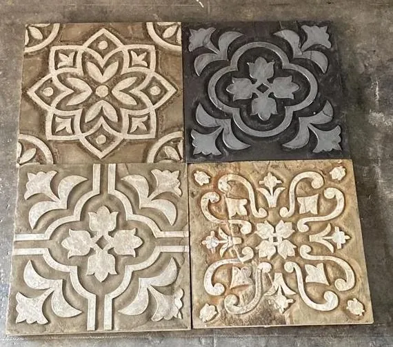 Four Floral Medallions Stone Panel Set — OS-SM-146, view 2