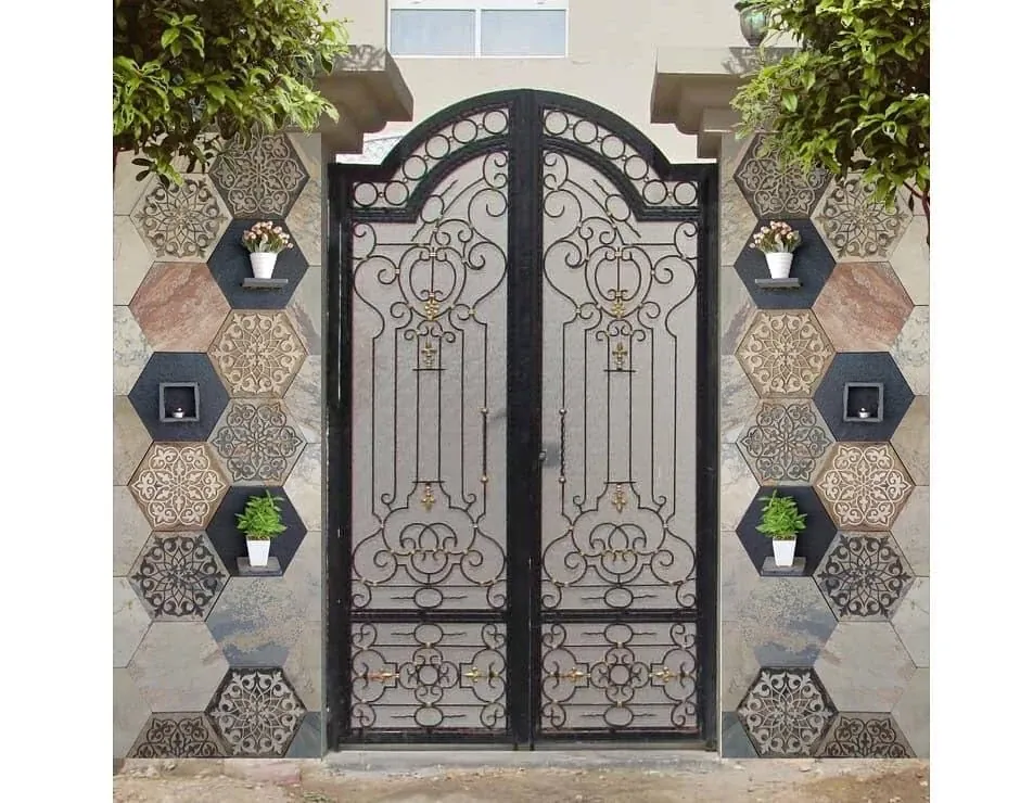 Hexagonal Stone Panels for Entrance Pillars — OS-SM-139, view 2
