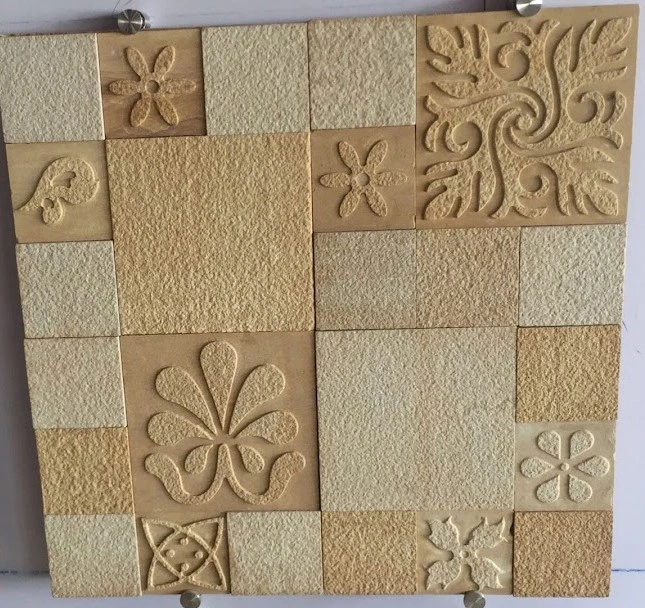 Patchwork Floral Texture Stone Panel — OS-SM-086 Relief Panels