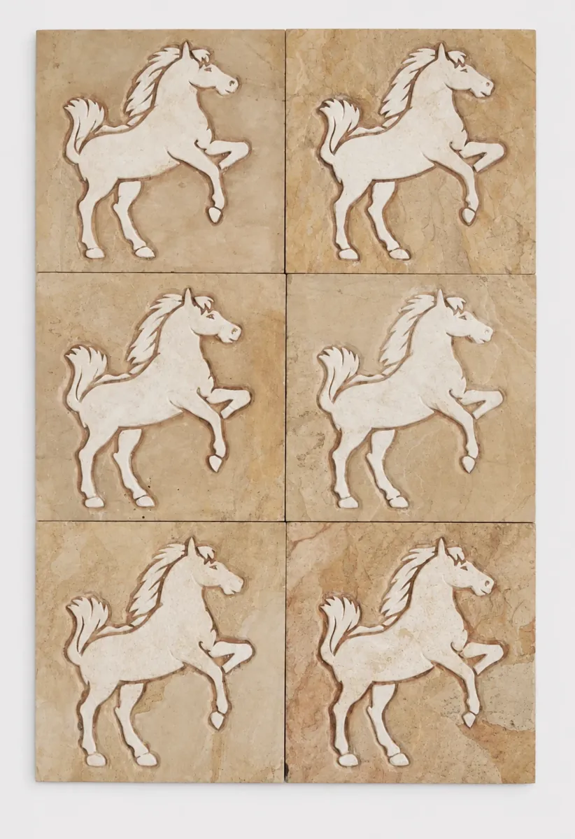 Prancing Horse Stone Motif Set — OS-SM-142 Relief Panels