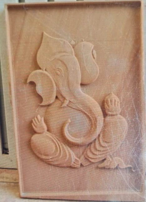Sculptural Seated Ganesha Stone Relief — OS-SM-023 Carved Murals