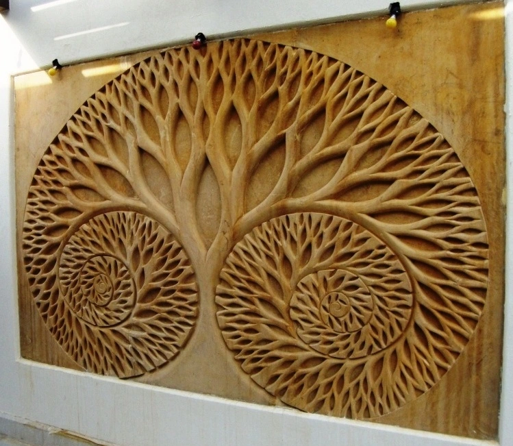 Spiral Tree of Life Stone Mural — OS-SM-008 Carved Murals