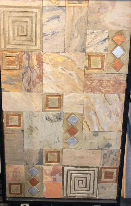 Square Spiral Geometric Stone Panel — OS-SM-165, view 2